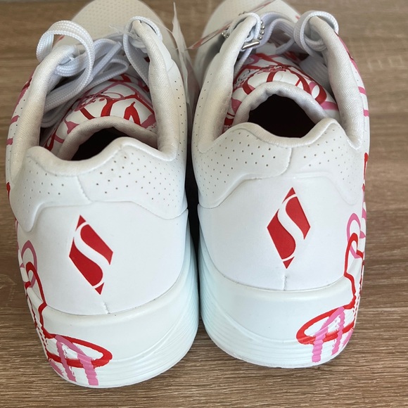 Skechers White w Red Heart Sneakers: JGoldcrown X Sketchers Collab - Picture 4 of 8